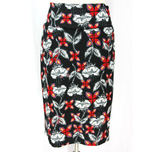 LuLaRoe Cassie Floral Pencil Wiggle Skirt M